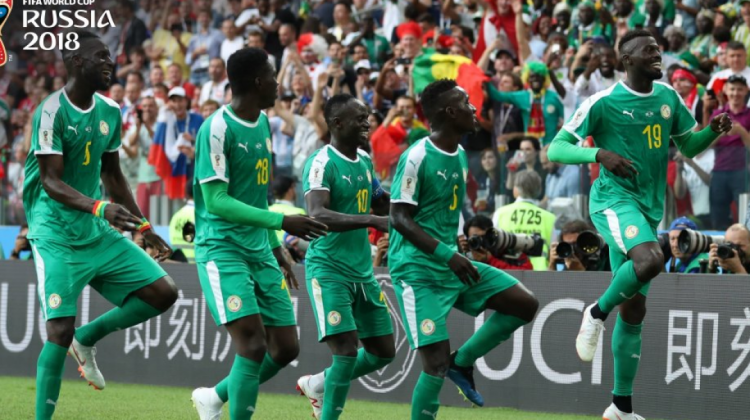 El seleccionado de Senegal festeja uno de sus goles.  Foto: @fifaworldcup_es