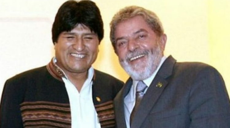 Evo Morales y Lula da SIlva.  Foto: @evoespueblo