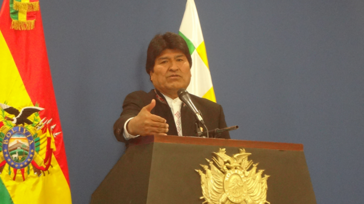 El presidente Evo Morales en rueda de prensa este miércoles. Foto: ANF