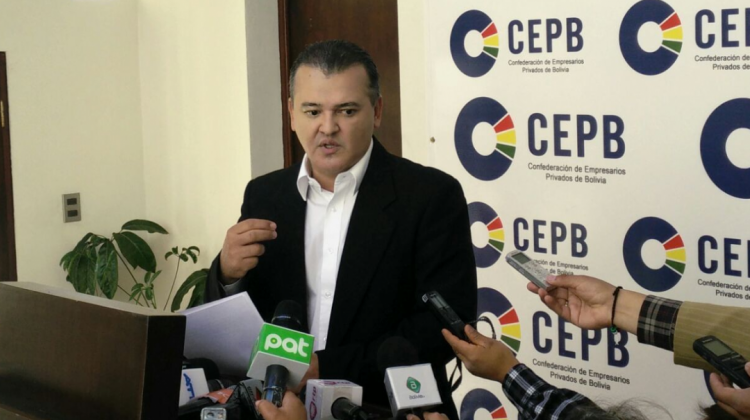 Presidente de la Confederación de Empresarios Privados de Bolivia (CEPB), Ronald Nostas. Foto: Fides