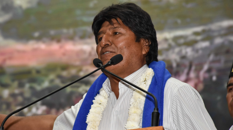 El presidente Evo Morales en el ampliado nacional del MAS. Foto: ABI