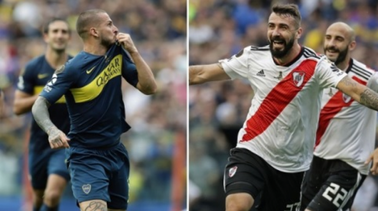 Jugadores de Boca y River. Foto: T13.