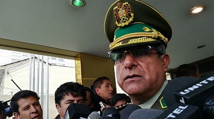 Comandante de la Policía, Faustino Mendoza . Foto: ABI