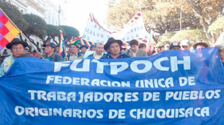 Una movilización de los campesinos chuquisaqueños afines al MAS.  Foto de archivo: El Diario.