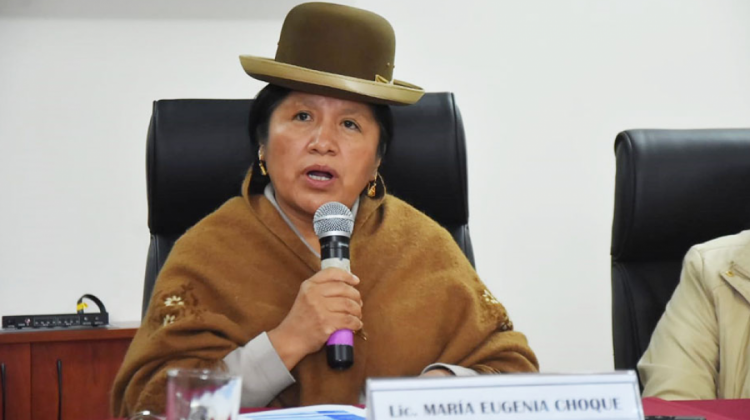 Presidenta del TSE, María Eugenia Choque. Foto: Fides