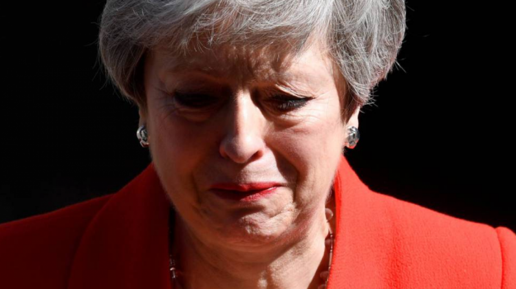 Theresa May, durante el anuncio de su dimisión. Foto: Reuters