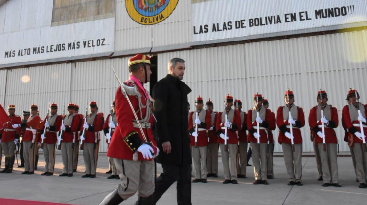 El presidente paraguayo llegó al país. Foto: Cancillería