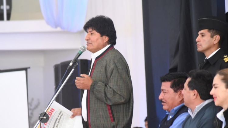 El Presidente Evo Morales en el Encuentro con organizaciones sociales en Cochabamba  Foto: Ministerio de la Presidencia