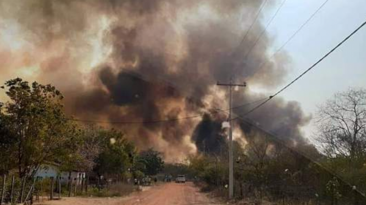 Incendio en Roboré. Foto: Eder Santibañez.