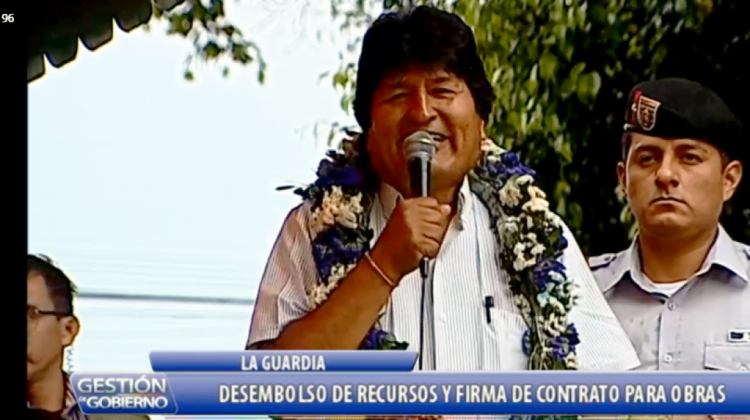 Presidente Evo Morales. Foto: captura de pantalla