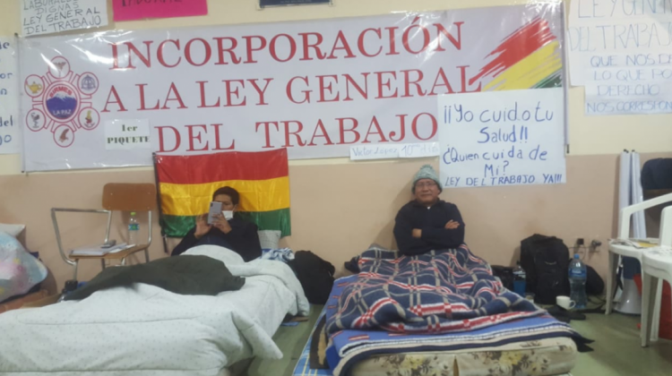 Piquete de huelga de hambre en el Hospital de Clínicas. Foto: ANF