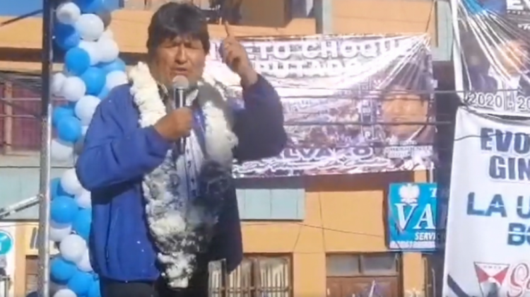 El candidato del MAS, Evo Morales. Foto: Captura imagen de video