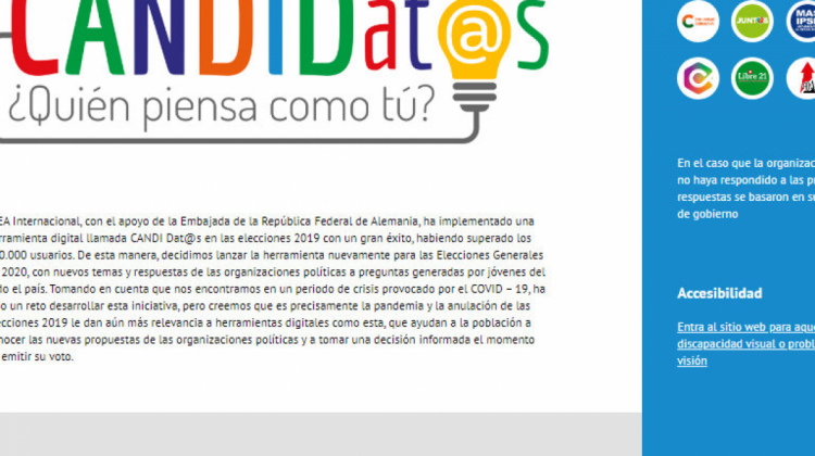 Plataforma web de Idea Internacional. Foto: Captura de pantalla.