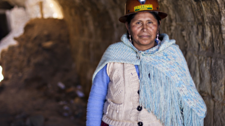Mujer minera de Bolivia. Foto. Archivo Reiva