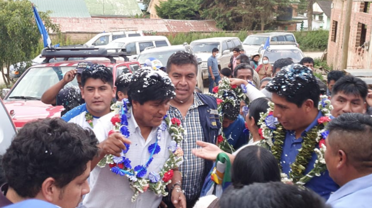 Evo Morales y Franklin Flores en campaña en Los Yungas. Foto: RRSS