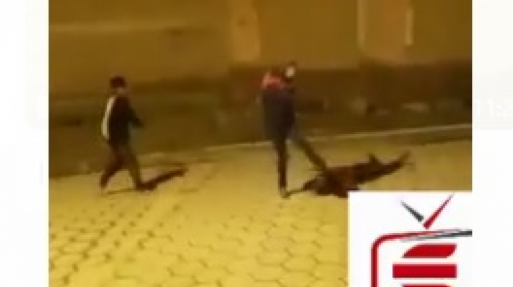 El momento de la agresión por uno de los miembros del grupo. Foto: captura video de Facebook Economizando