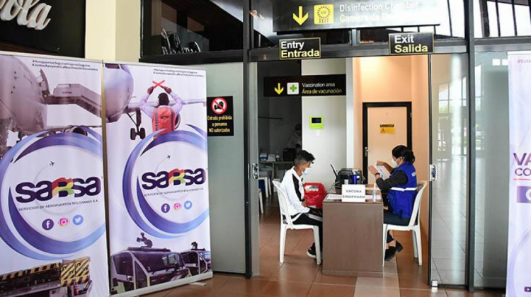 Logotipo de Sabsa, en el aeropuerto de Cochabamba. Foto: Los Tiempos