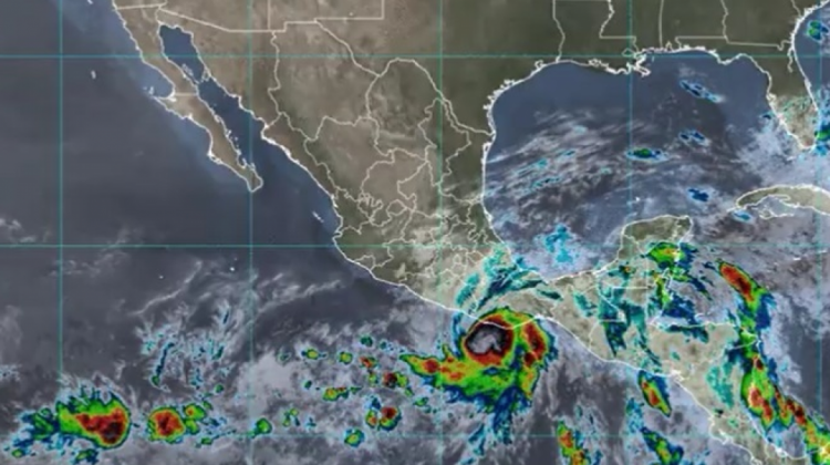 Ubicación del huracán 'Ágatha' cerca de las costas de México.