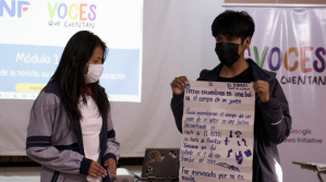 Los estudiantes en el taller en El Alto: Foto: ANF