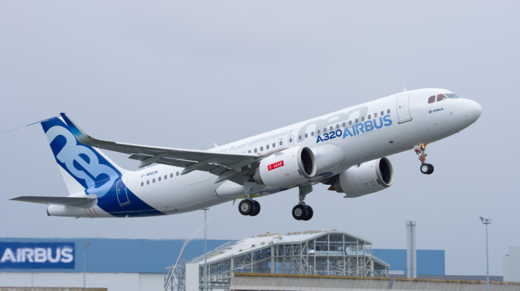 A320neo Airbus taking off A320neo Airbus taking off