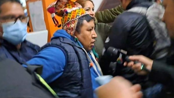 Ejecutivo de la Csutcb, Eber Rojas en la fiscalía. Foto: Erbol