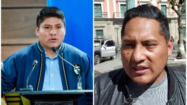 Leonardo Loza, senador del MAS; Vidal Gómez, dirigente de los Interculturales. Foto: ANF