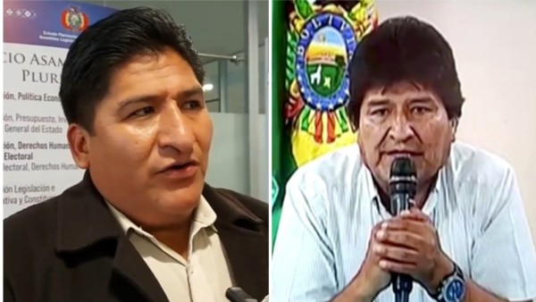 Andrés Flores, diputado del MAS; Evo Morales, expresidente de Bolivia. Foto: ANF