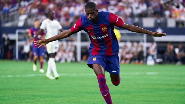 El jugador del FC Barcelona Ousmane Dembélé en un partido de pretemporada en Estados Unidos.   Foto: Europa Press