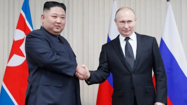El presidente de Rusia, Vladimir Putin, y el líder norcoreano Kim Jong Un.