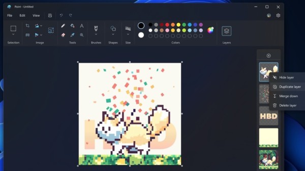 Los usuarios de Paint ya pueden crear imágenes con capas.