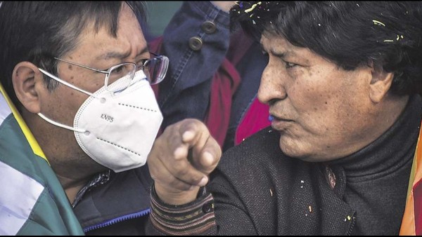 Luis Arce y Evo Morales. Foto: Marka Registrada