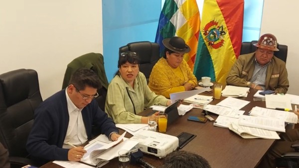 Ministro de Economía en la Comisión de Planificación de la Cámara de Senadores. Foto: ANF