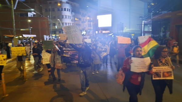 La marcha de activistas en La Paz. Foto: ANF