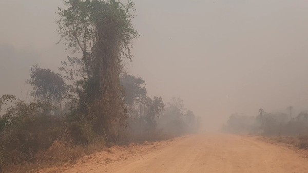 Una comunidad del norte paceño afectada por los incendios. Foto: Rio TV