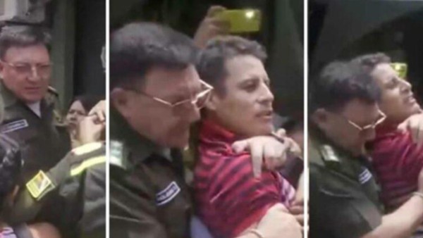 Erick Holguín tomó del cuello al capitán Edman Lara. Foto: Internet