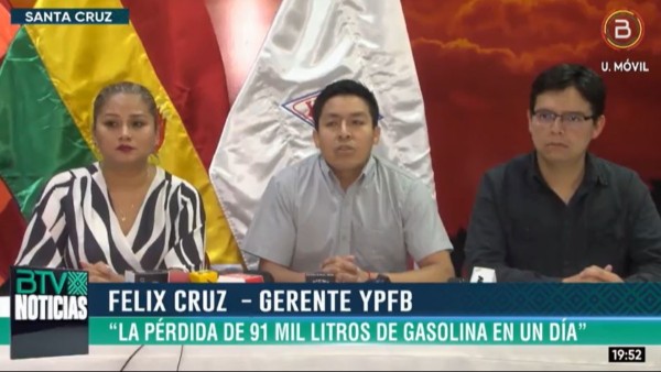 Gerente general de YPFB Logística, Félix Cruz. Foto: Captura