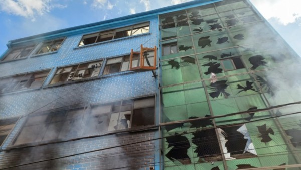 El mercado de Villa el Carmen que fue quemado. Foto: ANF