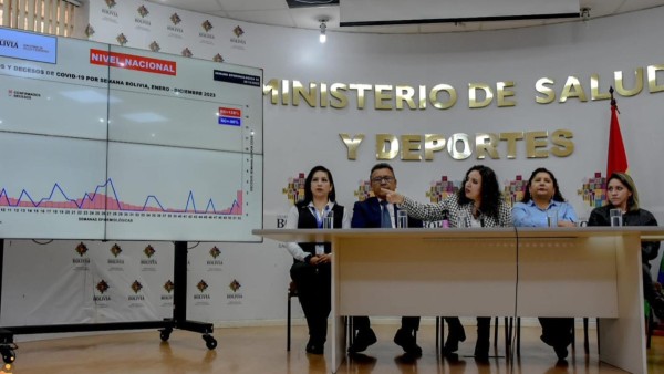 La ministra de Salud en conferencia de prensa. Foto: Ministerio de Salud