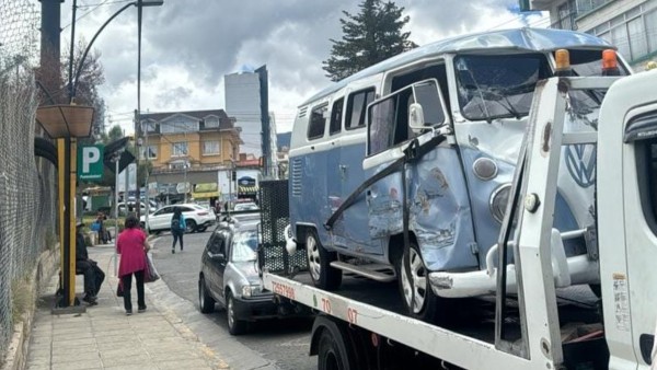Vehículo que protagonizó el accidente. Foto: Fiscalía de La Paz