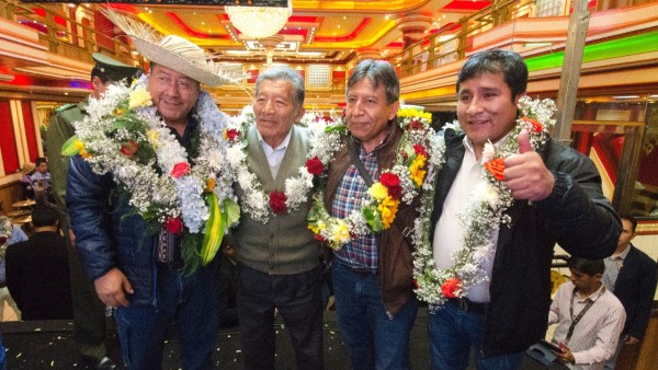 Arce y Choquehuanca en el acto de los interculturales. Foto: Vicepresidencia