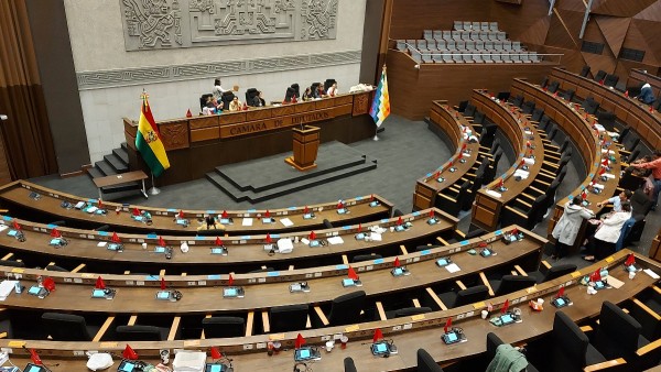 Pleno de la Cámara de Diputados en cuarto intermedio en sala. Foto: ANF