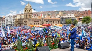 Acto de aniversario del MAS en La Paz organizado rpo el Pacto de Unidad arcista. Foto: RRSS