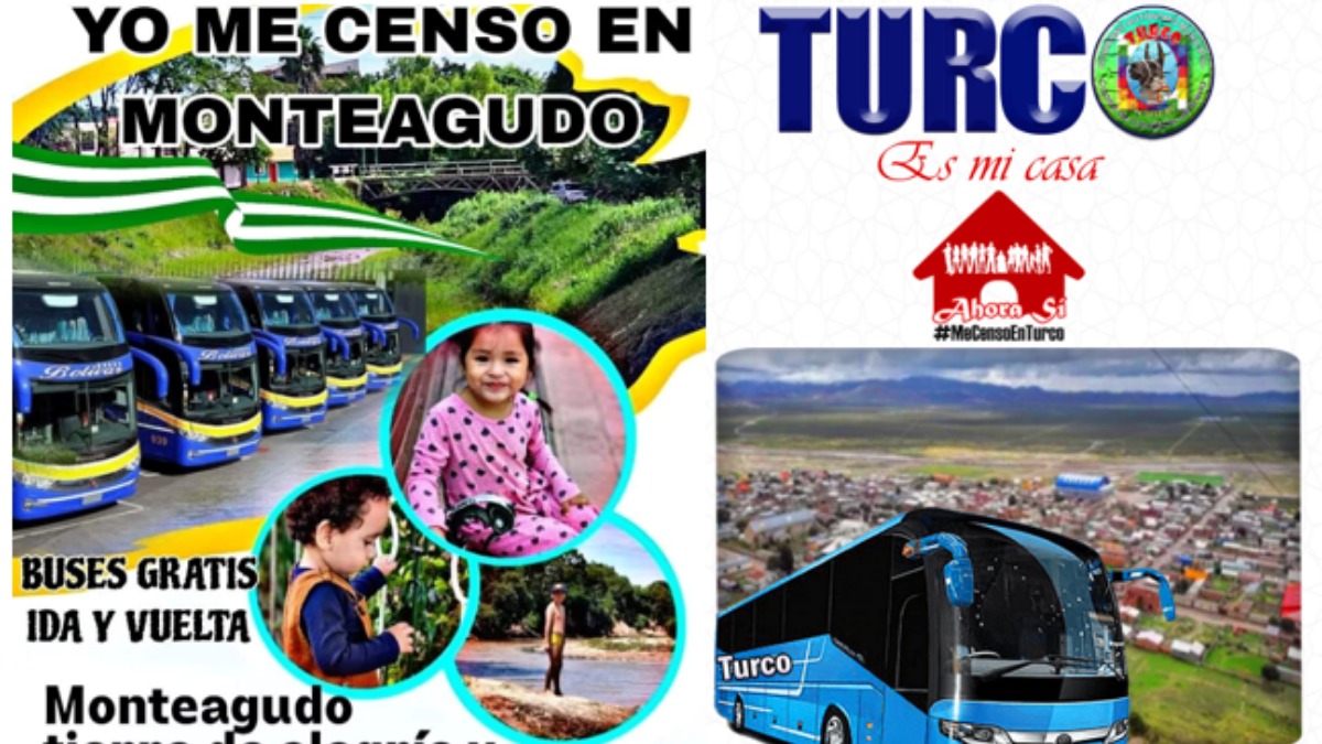 Publicaciones de municipios que ofrecen viajes a sus paisanos.