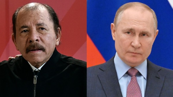 El presidente de Nicaragua, Daniel Ortega, y su homólogo ruso, Vladimir Putin.