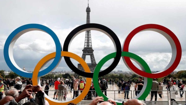 El símbolo de los Juegos Olímpicos en París.