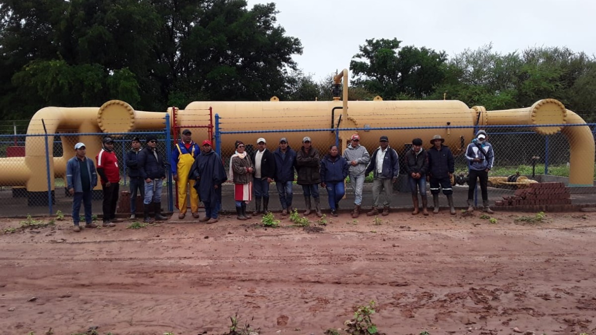 Algunos de los comunarios guaraníes. Foto: radio Santa Cruz.