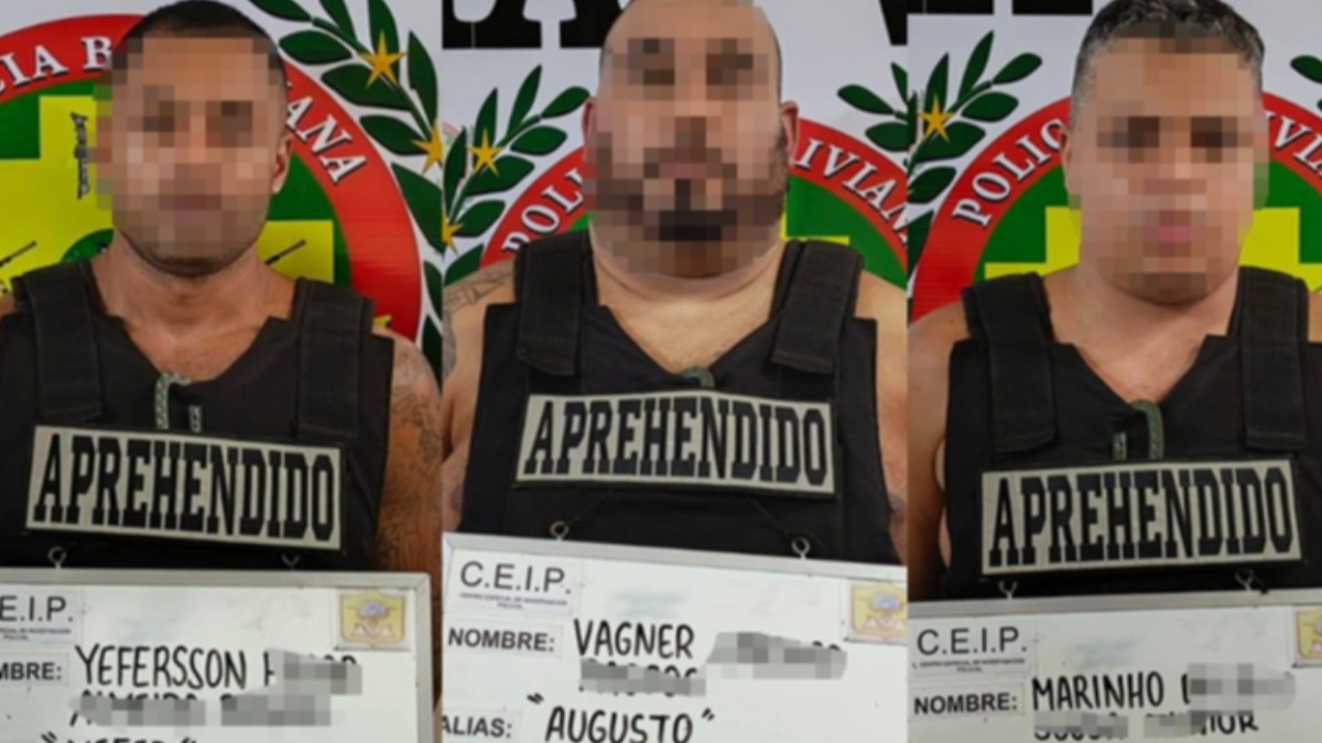 Los tres brasileños detenidos.