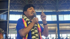 Expresidente Evo Morales en el ampliado del MAS. Foto: RKC