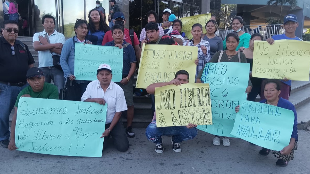 Grupo personas exigen que no se libere a Nallar.