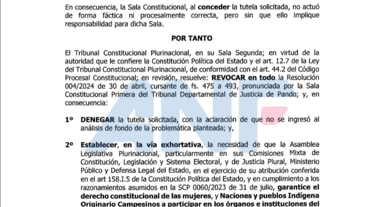La sentencia del TCP